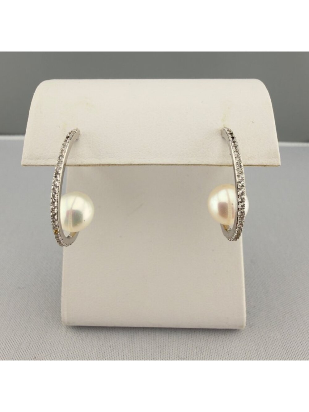 Honora Cultured Pearl Pave Drop Earrings Sterling Silver Italy Bridal Wedding